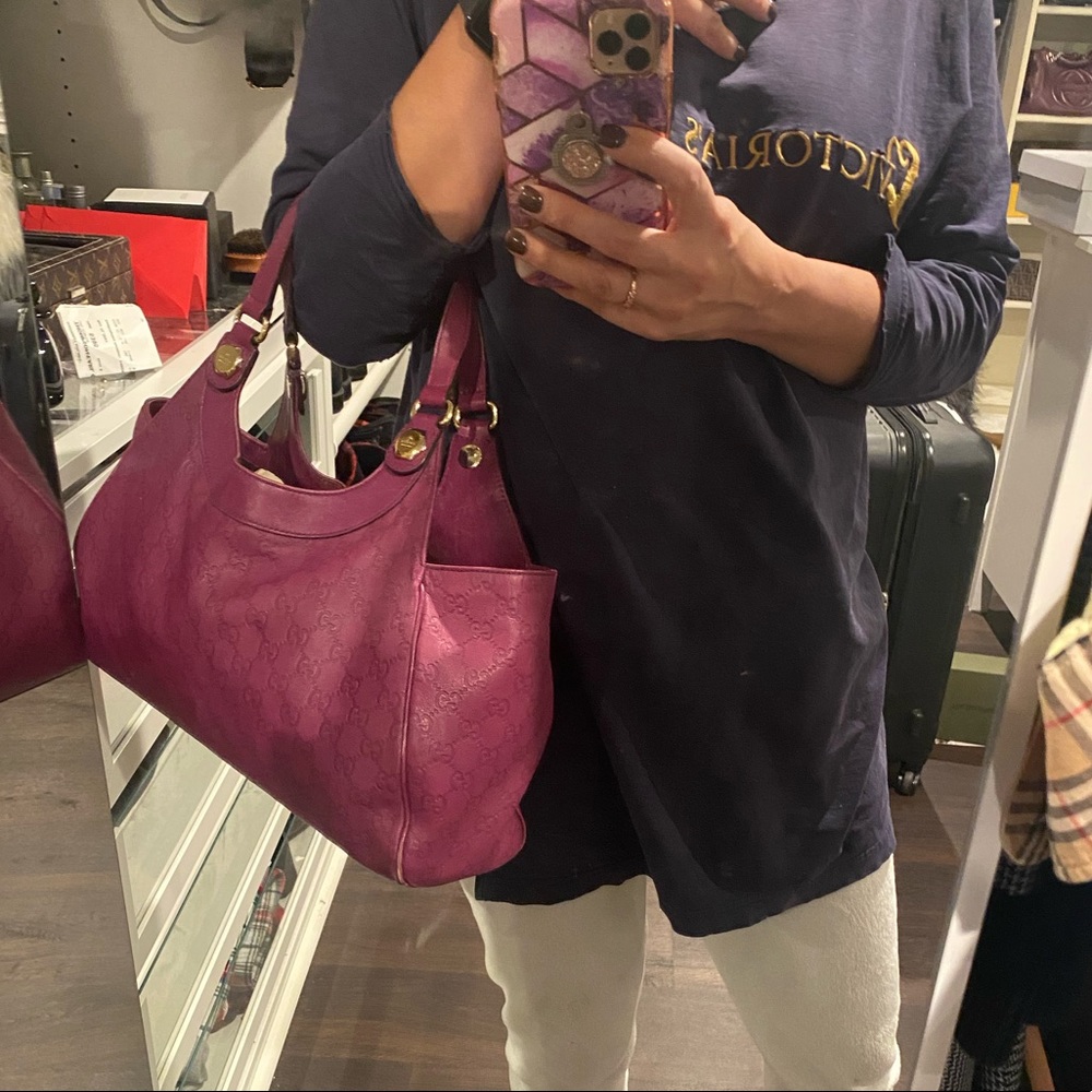 Purple Gucci leather monogram purse %100 Authentic - Picture 9 of 10